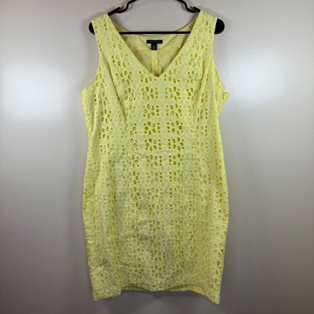 Tommy Hilfiger Flower Print Yellow Dress Womens Size 16